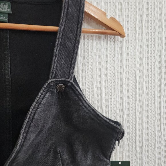 Wild Fable Black Denim Crop Top Vest Women's Size Medium - Picture 5 of 12